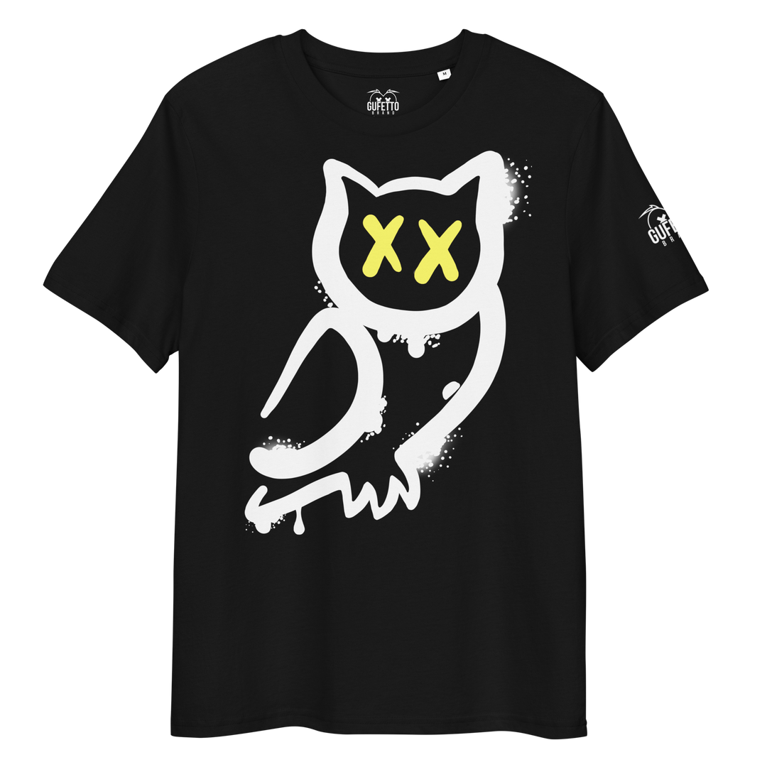 Maglietta in cotone organico unisex GUFETTO 1 OCCHI GIALLI - Gufetto Brand 