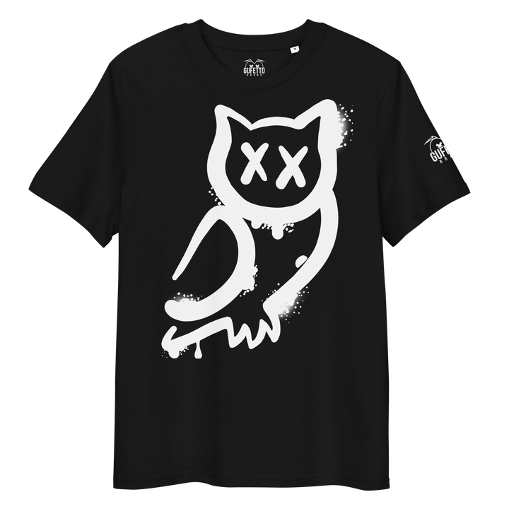 Maglietta in cotone organico unisex GUFETTO 1 BIANCO OCCHI BIANCHI - Gufetto Brand 