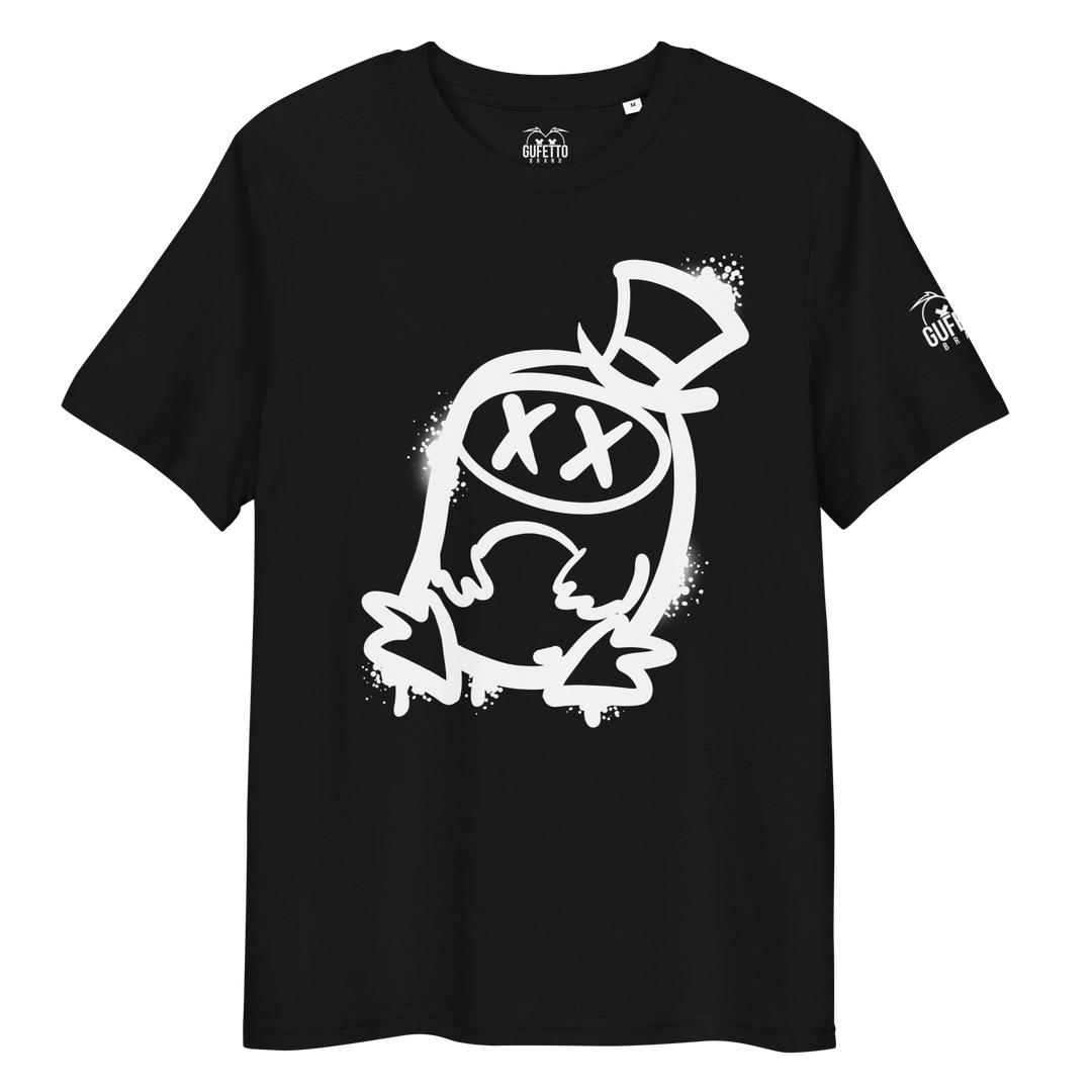 Maglietta in cotone organico unisex GUFETTO 2 BIANCO OCCHI BIANCHI - Gufetto Brand 