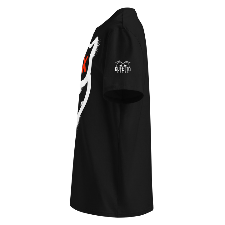 Maglietta in cotone organico unisex GUFETTO 1 BIANCO OCCHI ROSSI - Gufetto Brand 