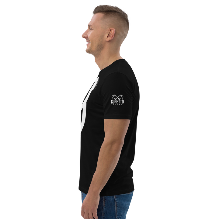 Maglietta in cotone organico unisex GUFETTO 1 BIANCO OCCHI ROSSI - Gufetto Brand 