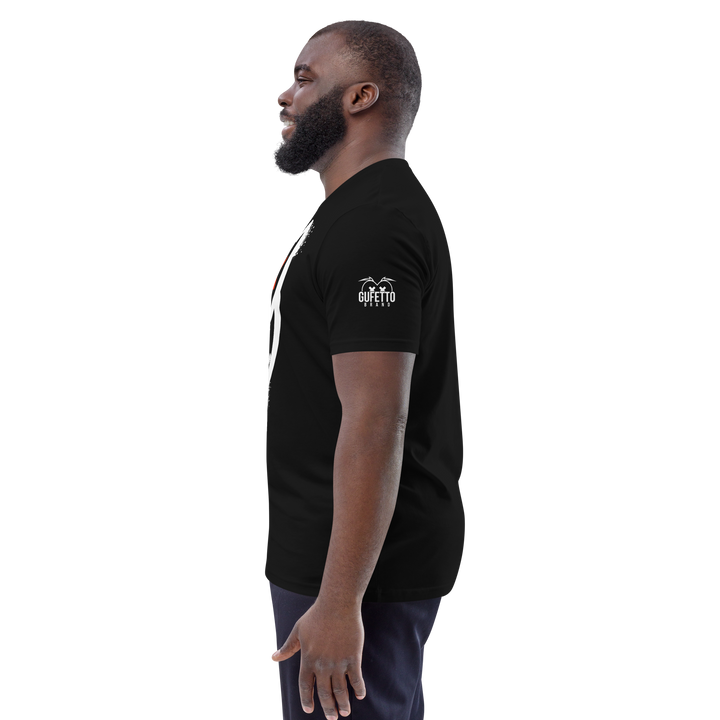 Maglietta in cotone organico unisex GUFETTO 1 BIANCO OCCHI ROSSI - Gufetto Brand 