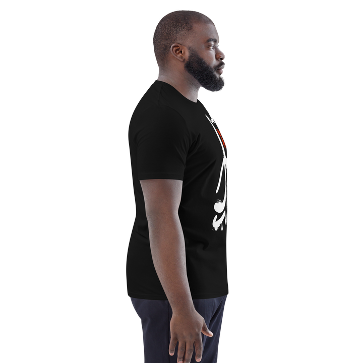 Maglietta in cotone organico unisex GUFETTO 1 BIANCO OCCHI ROSSI - Gufetto Brand 