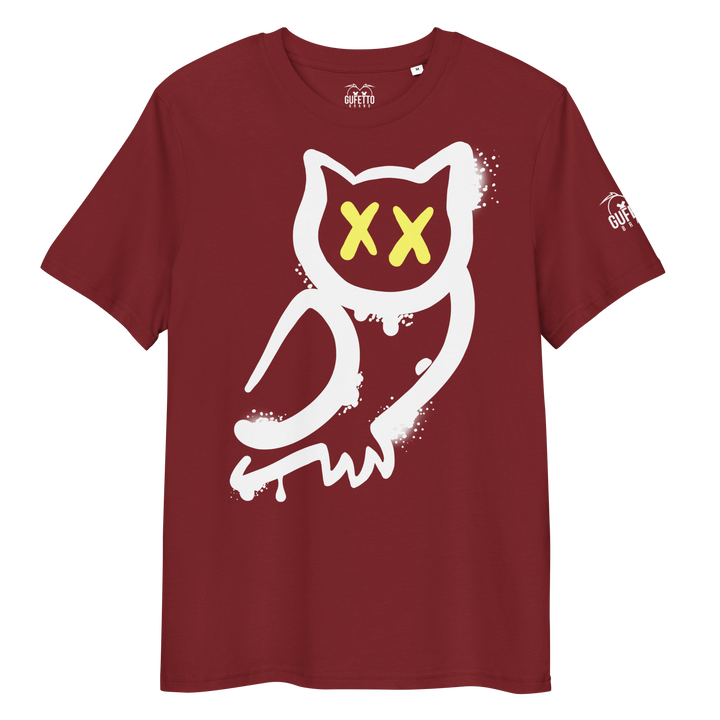 Maglietta in cotone organico unisex GUFETTO 1 OCCHI GIALLI - Gufetto Brand 