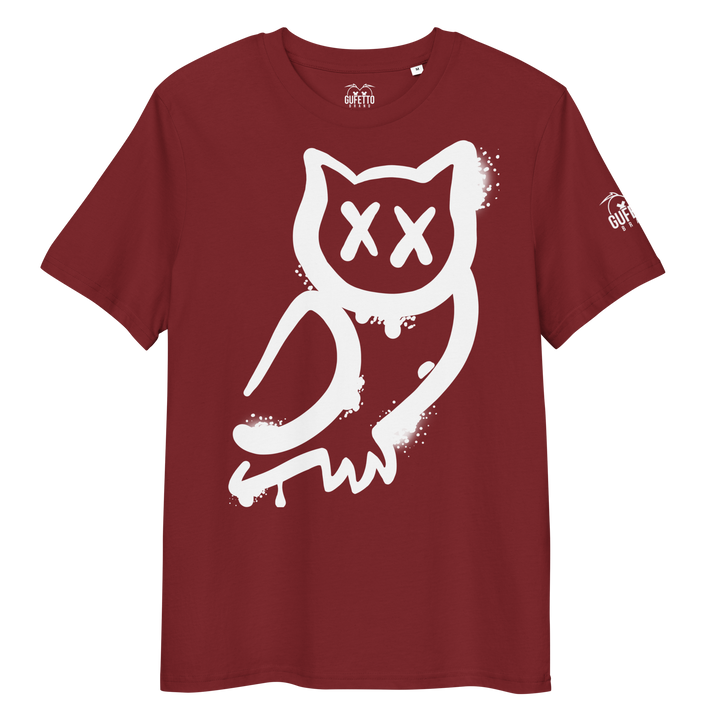 Maglietta in cotone organico unisex GUFETTO 1 BIANCO OCCHI BIANCHI - Gufetto Brand 