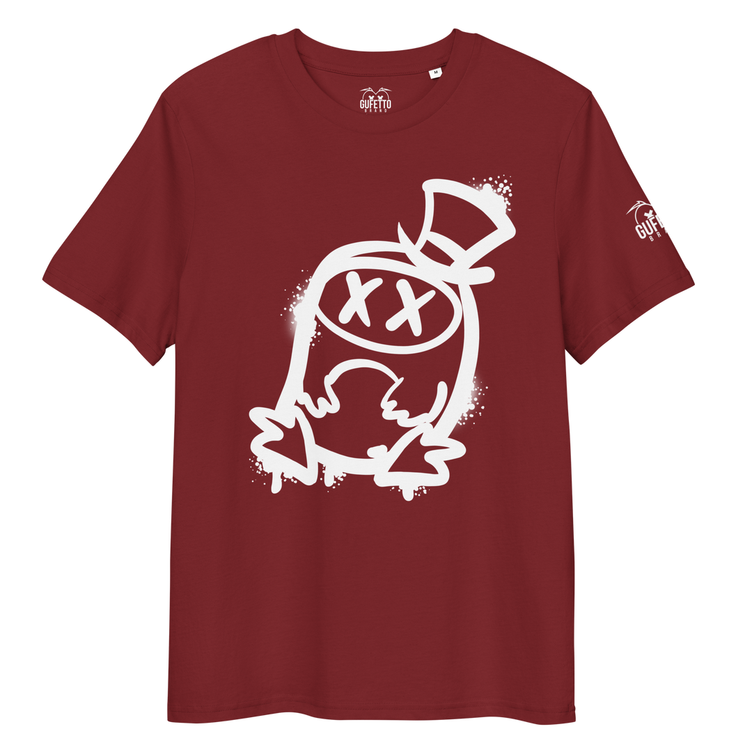 Maglietta in cotone organico unisex GUFETTO 2 BIANCO OCCHI BIANCHI - Gufetto Brand 