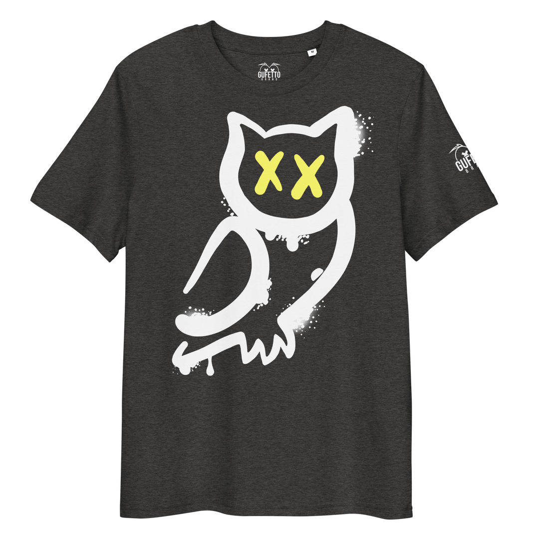 Maglietta in cotone organico unisex GUFETTO 1 OCCHI GIALLI - Gufetto Brand 