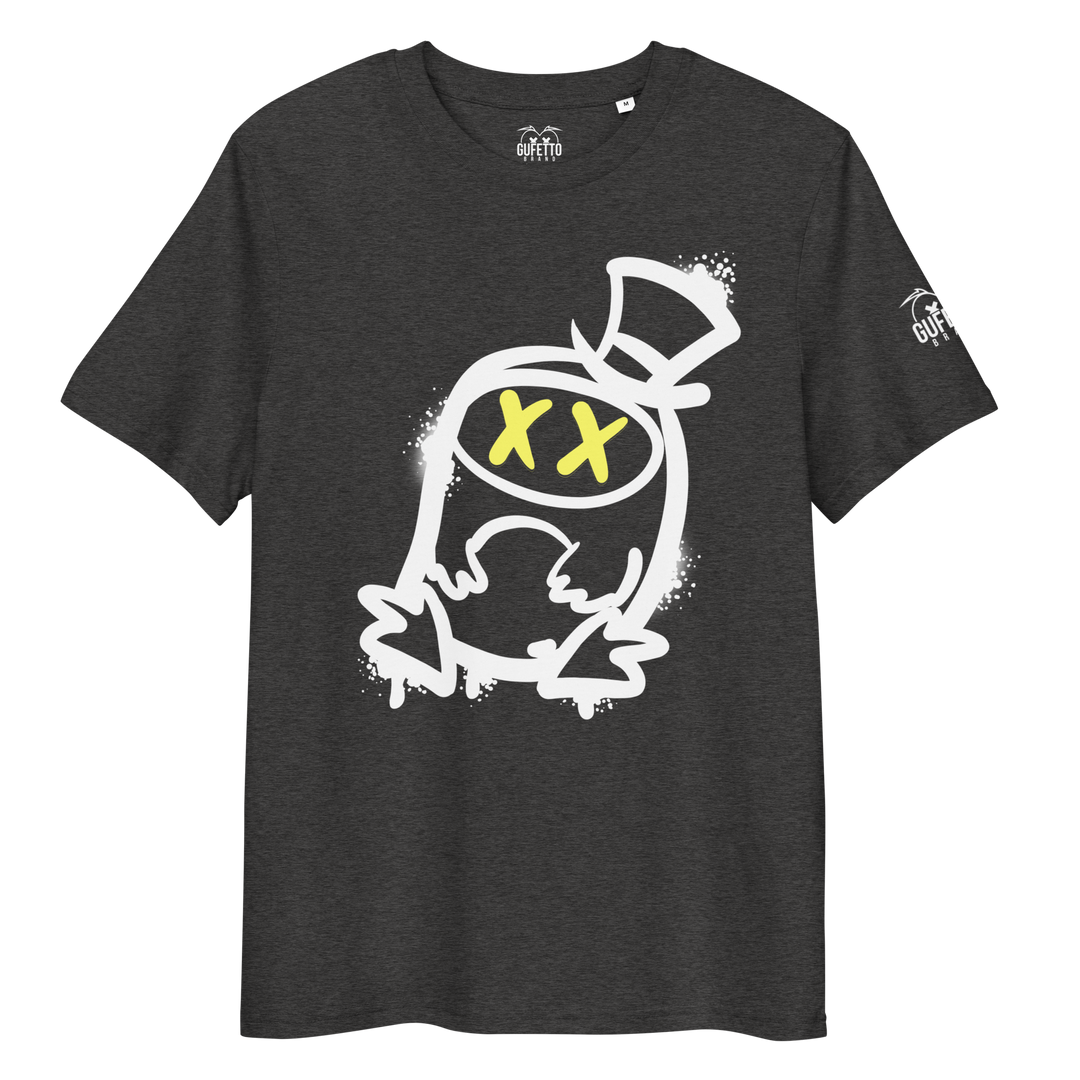 Maglietta in cotone organico unisex GUFETTO 2 BIANCO OCCHI GIALLI - Gufetto Brand 