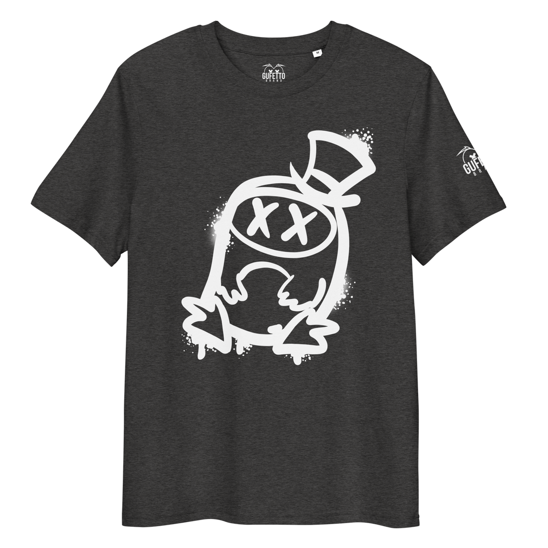Maglietta in cotone organico unisex GUFETTO 2 BIANCO OCCHI BIANCHI - Gufetto Brand 