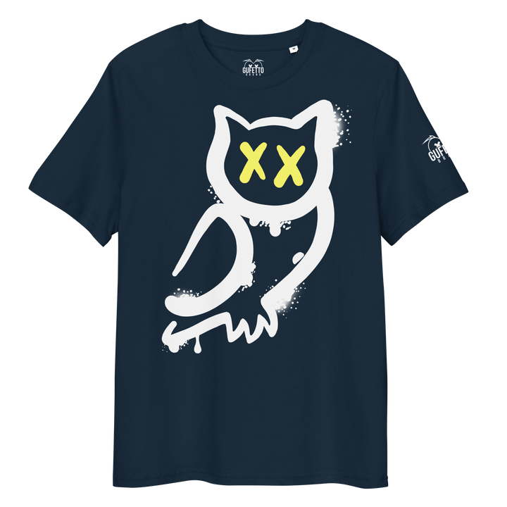 Maglietta in cotone organico unisex GUFETTO 1 OCCHI GIALLI - Gufetto Brand 