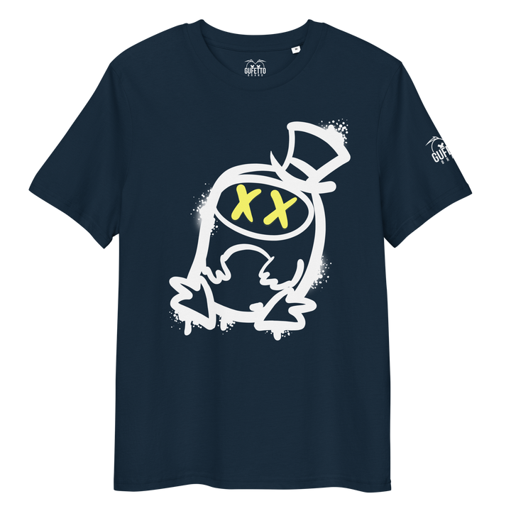 Maglietta in cotone organico unisex GUFETTO 2 BIANCO OCCHI GIALLI - Gufetto Brand 