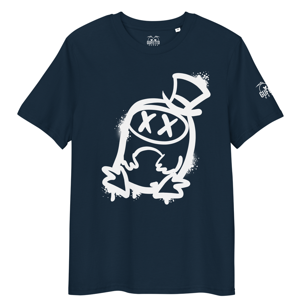 Maglietta in cotone organico unisex GUFETTO 2 BIANCO OCCHI BIANCHI - Gufetto Brand 