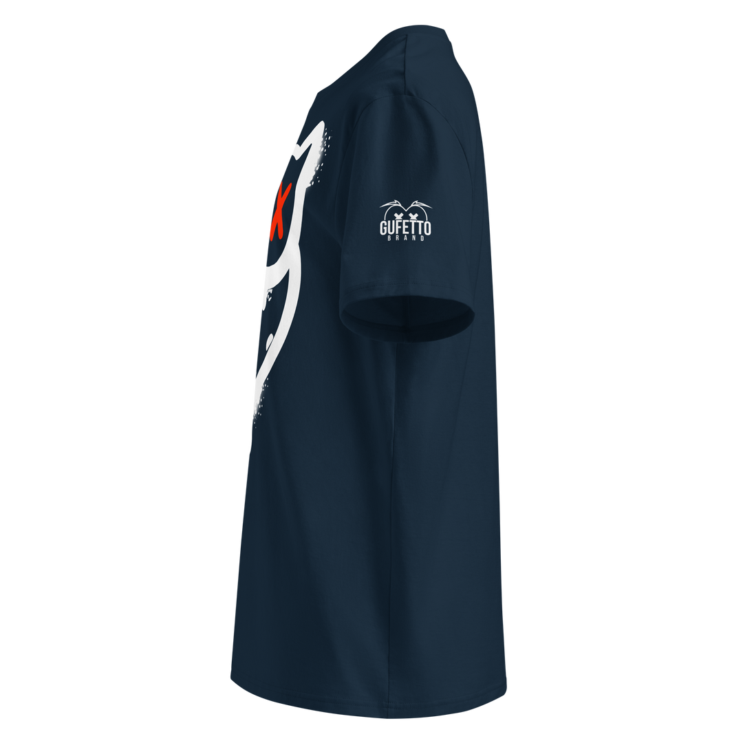 Maglietta in cotone organico unisex GUFETTO 1 BIANCO OCCHI ROSSI - Gufetto Brand 