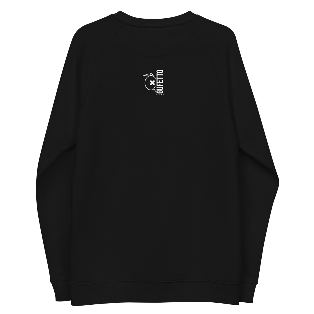 Felpa raglan in tessuto organico unisex SKULL DARK - Gufetto Brand 