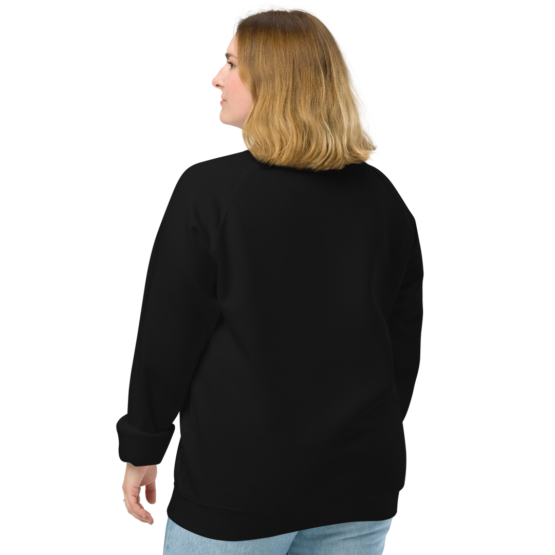 Felpa raglan in tessuto organico unisex GUFETTO OCCHI BIANCHI - Gufetto Brand 