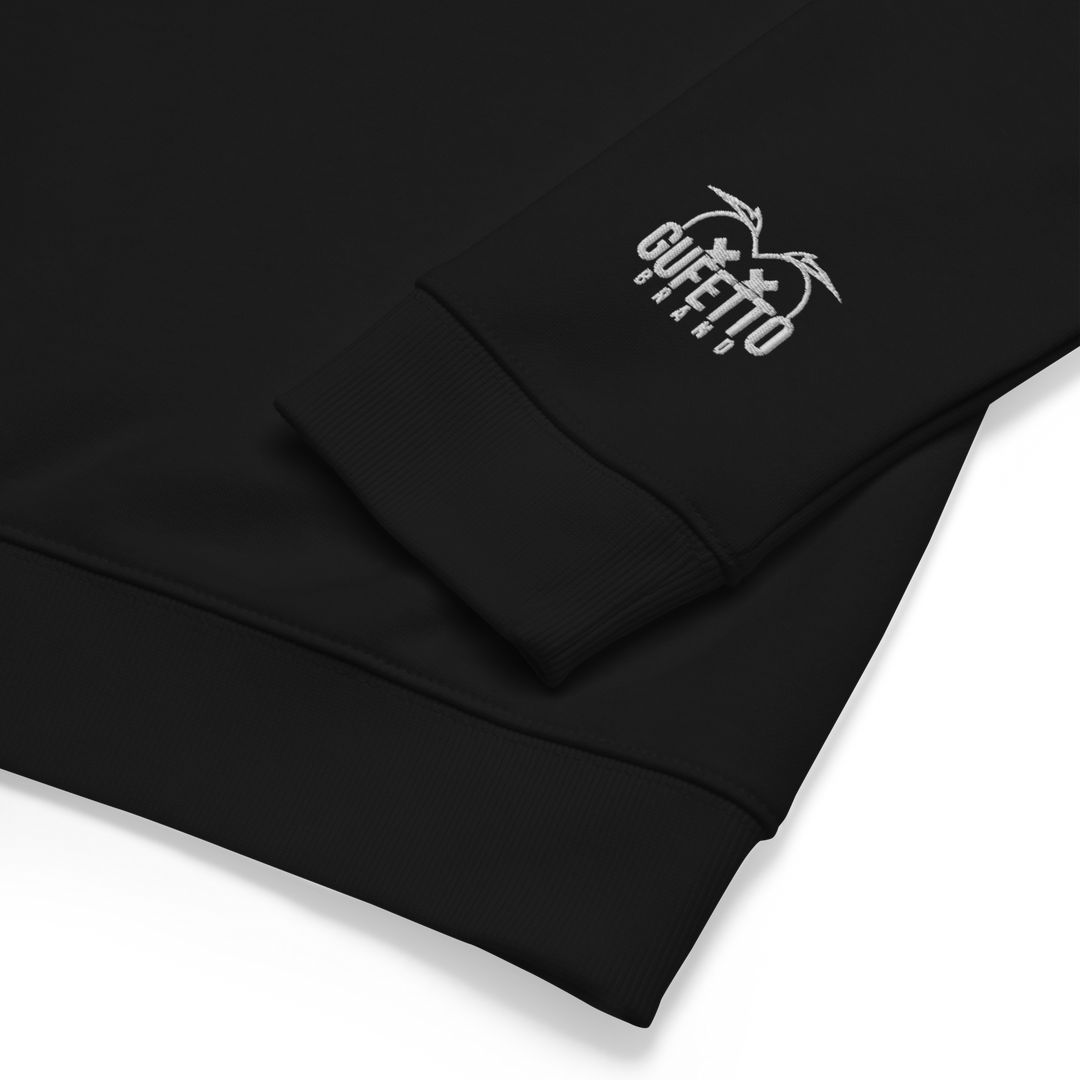 Felpa raglan in tessuto organico unisex GUFETTO OCCHI BIANCHI - Gufetto Brand 