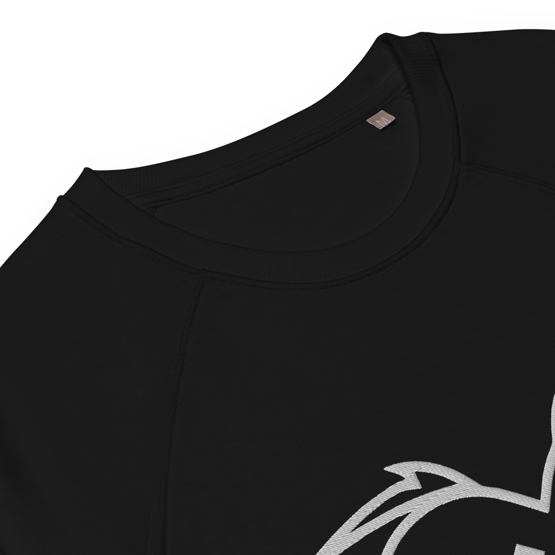 Felpa raglan in tessuto organico unisex GUFETTO OCCHI BIANCHI - Gufetto Brand 