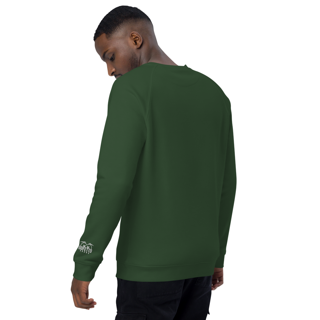 Felpa raglan in tessuto organico unisex GUFETTO OCCHI BIANCHI - Gufetto Brand 