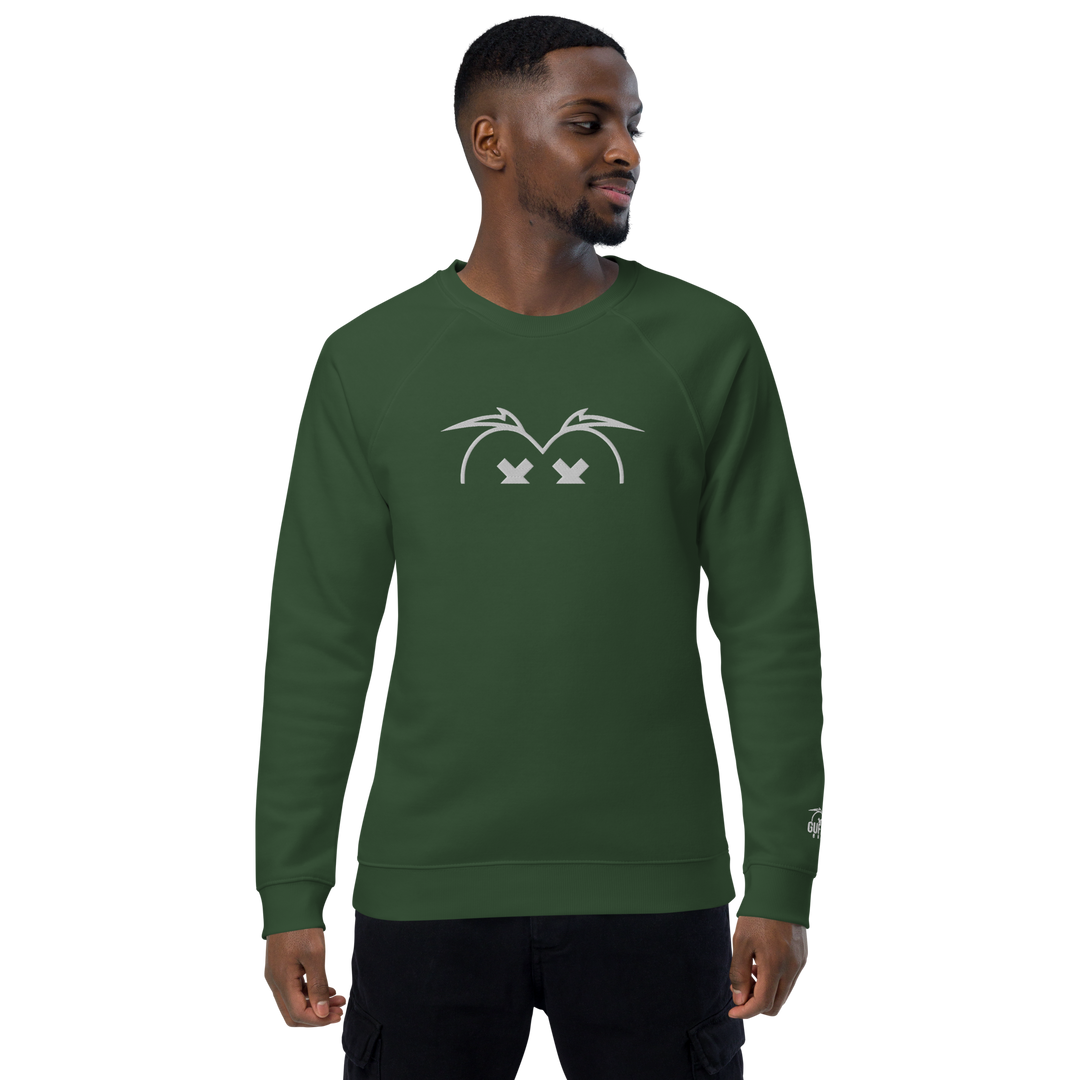 Felpa raglan in tessuto organico unisex GUFETTO OCCHI BIANCHI - Gufetto Brand 