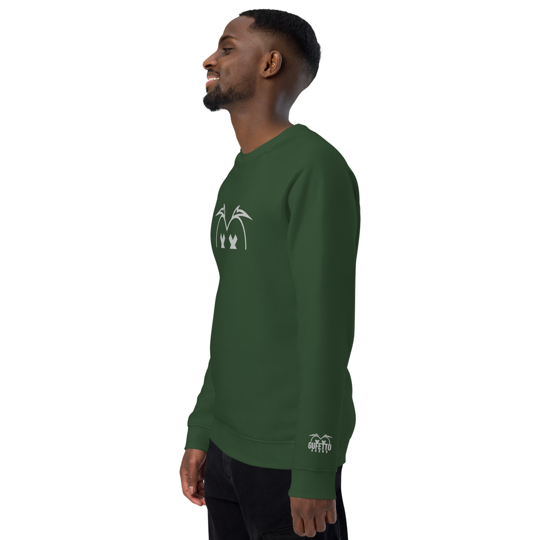 Felpa raglan in tessuto organico unisex GUFETTO OCCHI BIANCHI - Gufetto Brand 