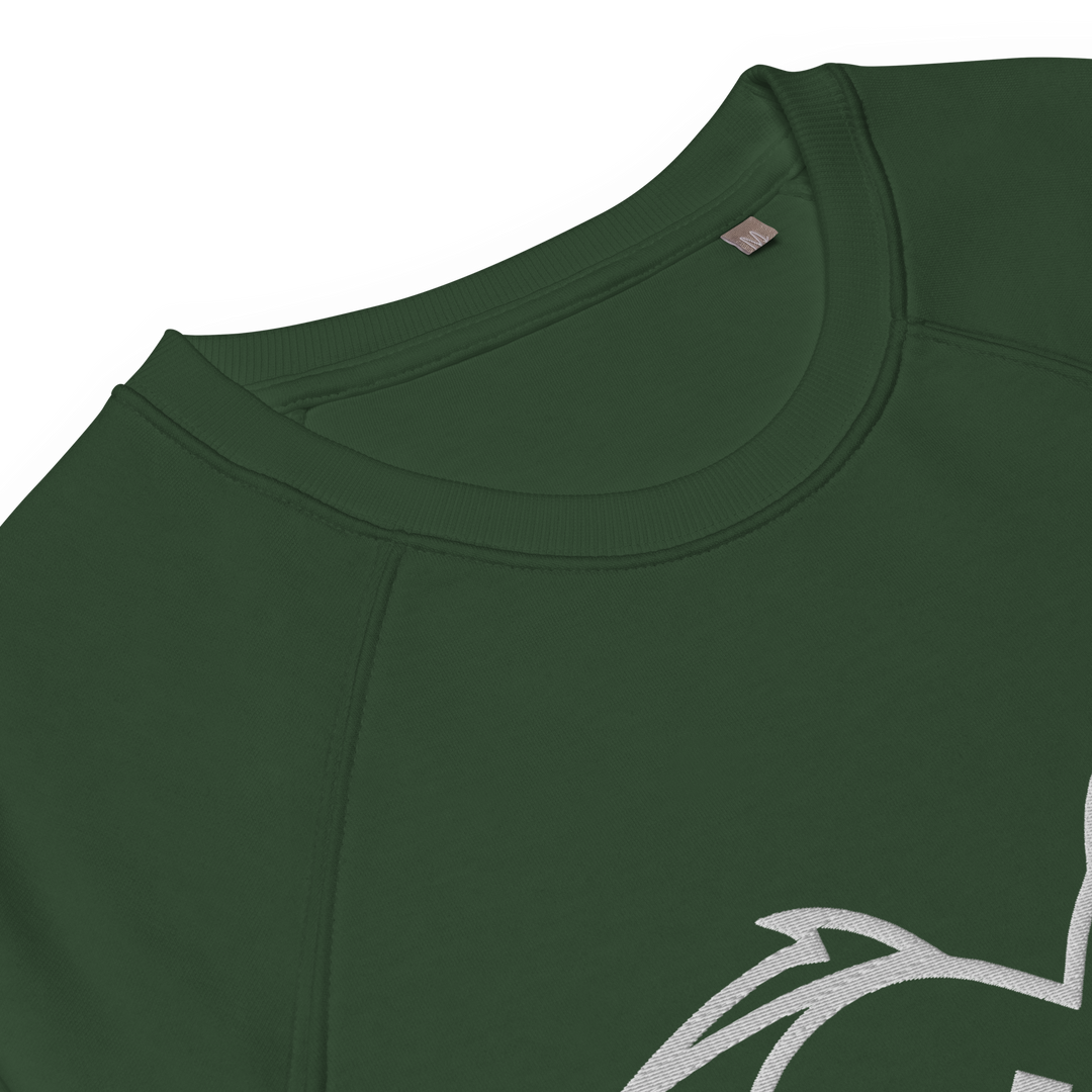 Felpa raglan in tessuto organico unisex GUFETTO OCCHI BIANCHI - Gufetto Brand 