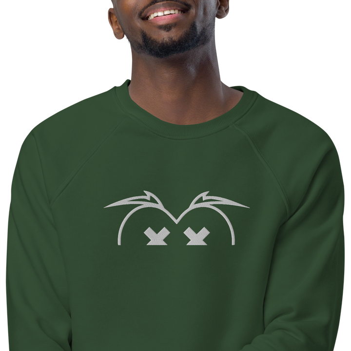 Felpa raglan in tessuto organico unisex GUFETTO OCCHI BIANCHI - Gufetto Brand 