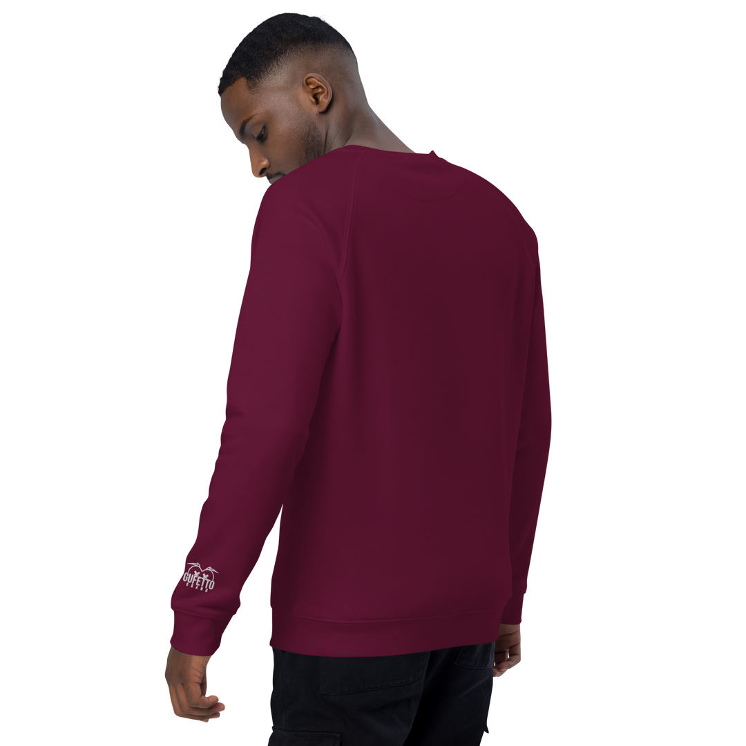 Felpa raglan in tessuto organico unisex GUFETTO OCCHI BIANCHI - Gufetto Brand 