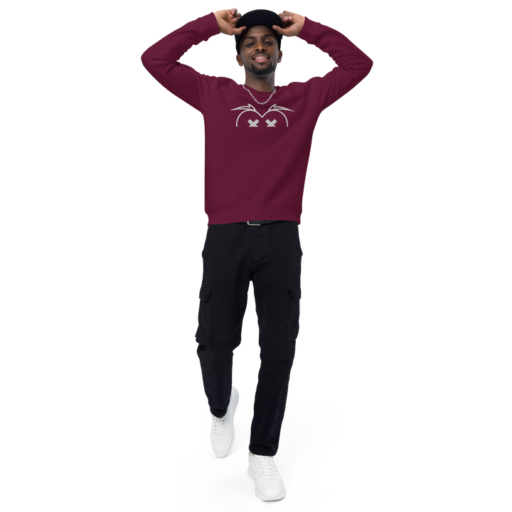 Felpa raglan in tessuto organico unisex GUFETTO OCCHI BIANCHI - Gufetto Brand 