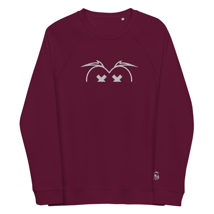 Felpa raglan in tessuto organico unisex GUFETTO OCCHI BIANCHI - Gufetto Brand 