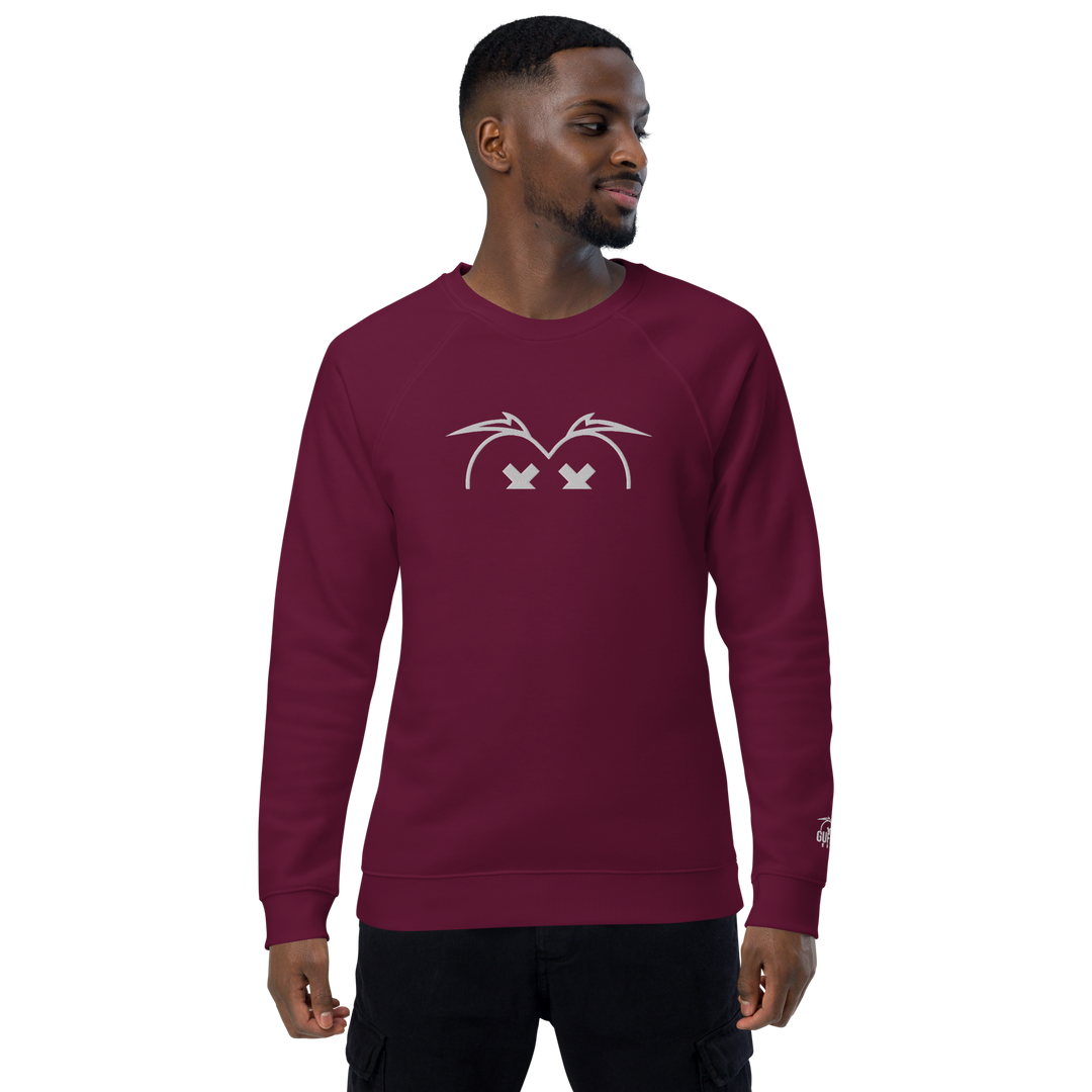 Felpa raglan in tessuto organico unisex GUFETTO OCCHI BIANCHI - Gufetto Brand 