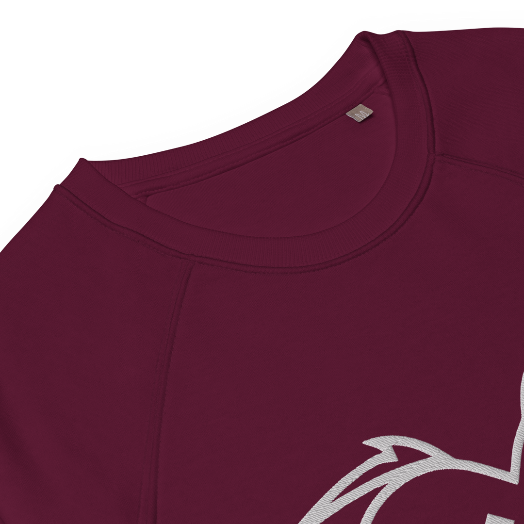 Felpa raglan in tessuto organico unisex GUFETTO OCCHI BIANCHI - Gufetto Brand 