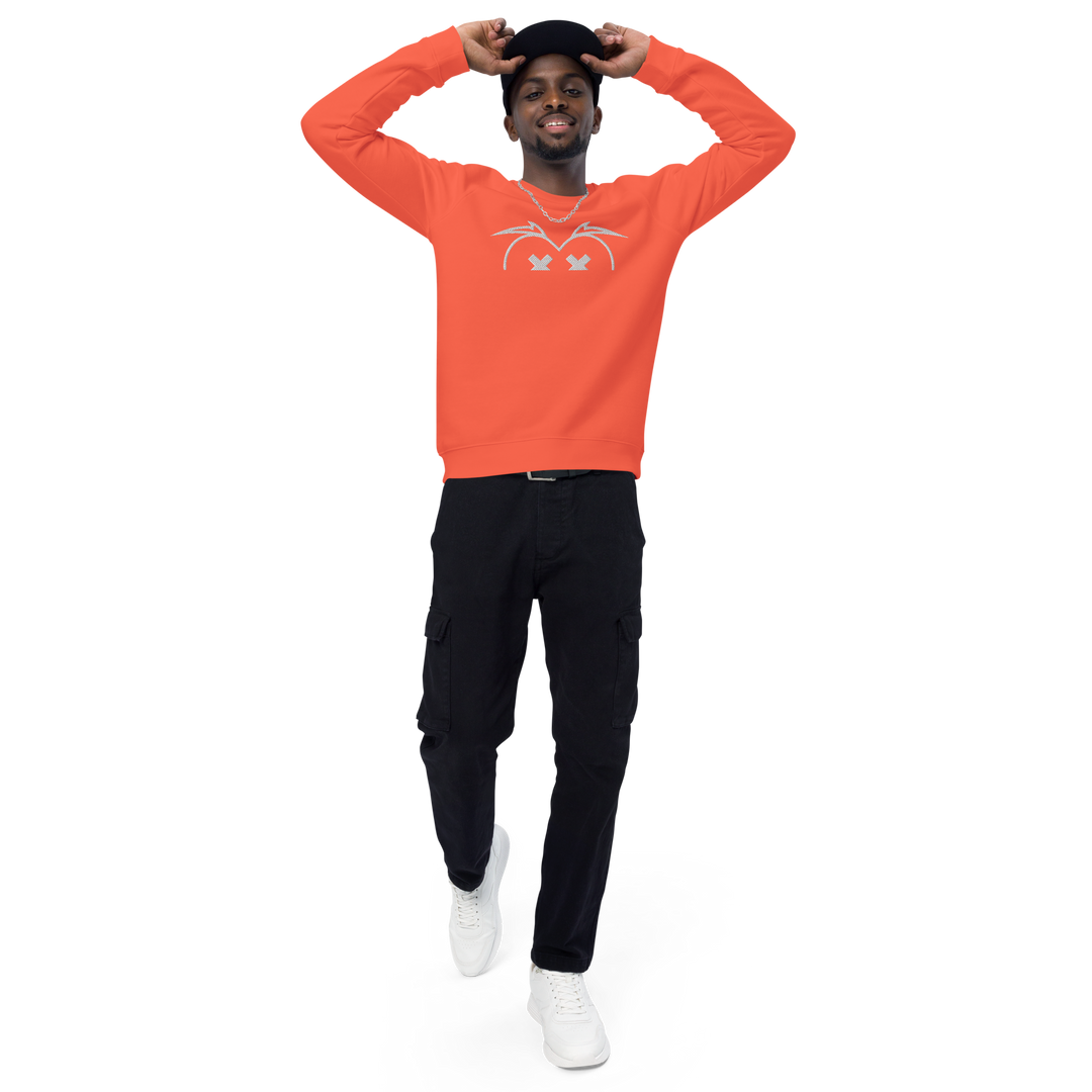 Felpa raglan in tessuto organico unisex GUFETTO OCCHI BIANCHI - Gufetto Brand 