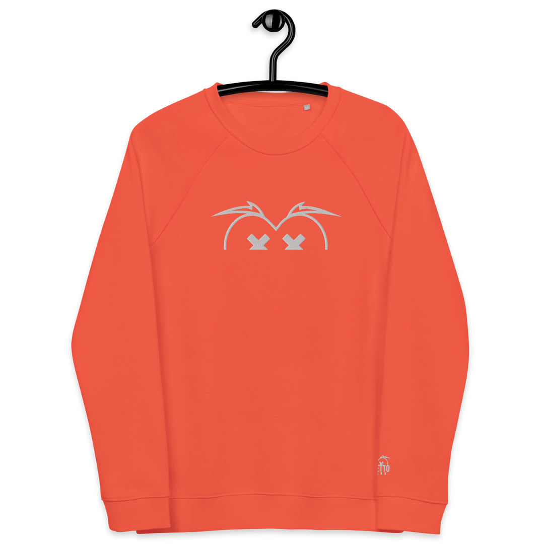 Felpa raglan in tessuto organico unisex GUFETTO OCCHI BIANCHI - Gufetto Brand 