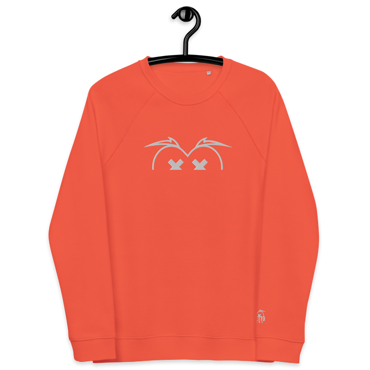 Felpa raglan in tessuto organico unisex GUFETTO OCCHI BIANCHI - Gufetto Brand 