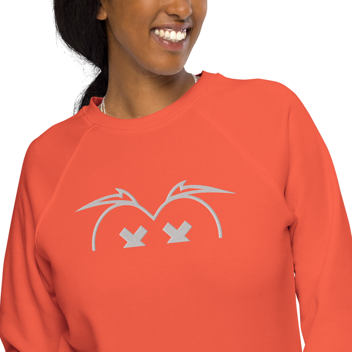 Felpa raglan in tessuto organico unisex GUFETTO OCCHI BIANCHI - Gufetto Brand 