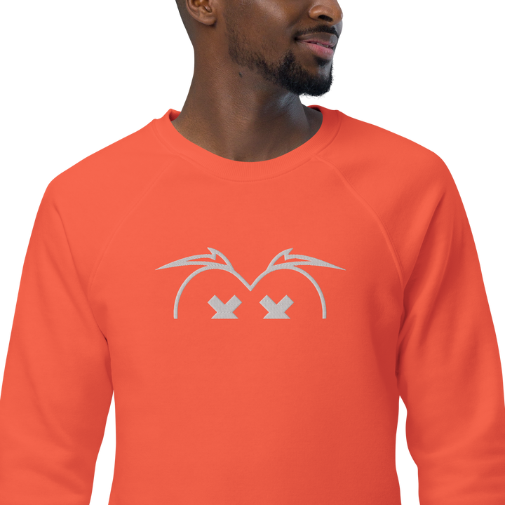 Felpa raglan in tessuto organico unisex GUFETTO OCCHI BIANCHI - Gufetto Brand 