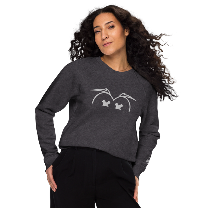 Felpa raglan in tessuto organico unisex GUFETTO OCCHI BIANCHI - Gufetto Brand 