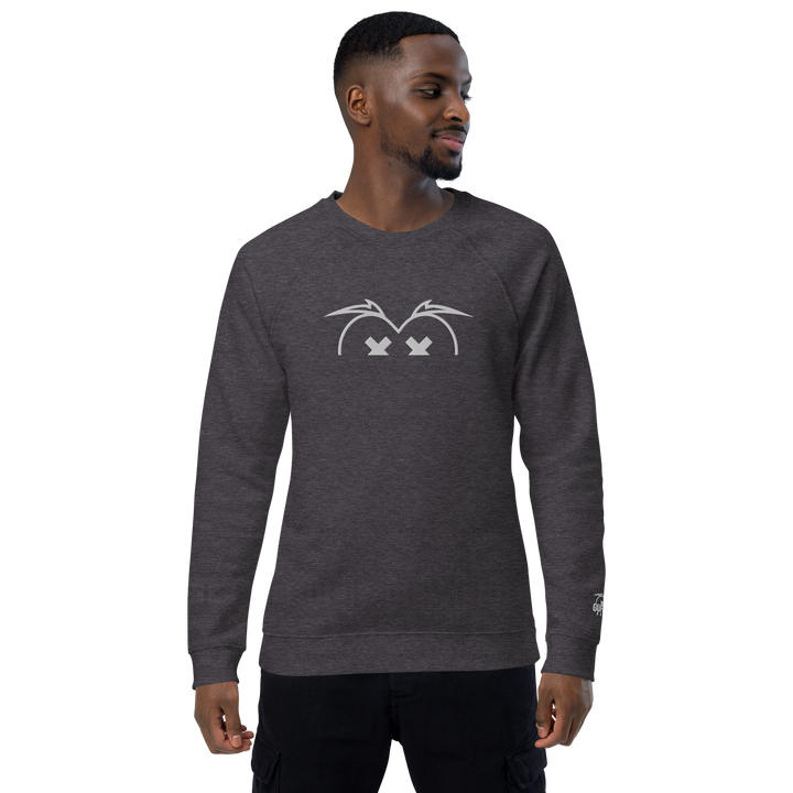 Felpa raglan in tessuto organico unisex GUFETTO OCCHI BIANCHI - Gufetto Brand 