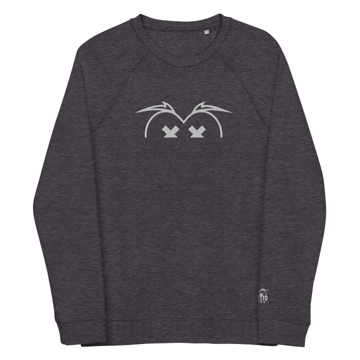 Felpa raglan in tessuto organico unisex GUFETTO OCCHI BIANCHI - Gufetto Brand 