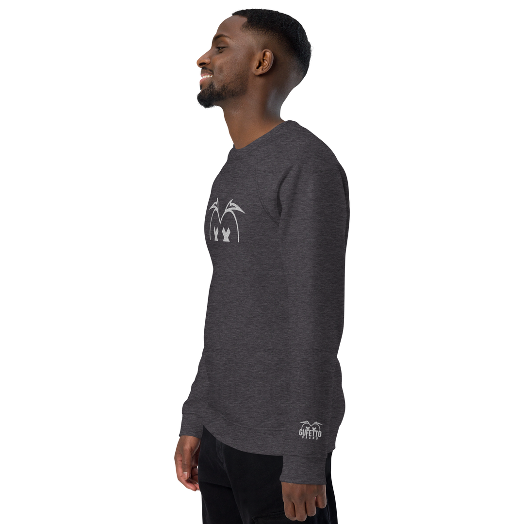 Felpa raglan in tessuto organico unisex GUFETTO OCCHI BIANCHI - Gufetto Brand 