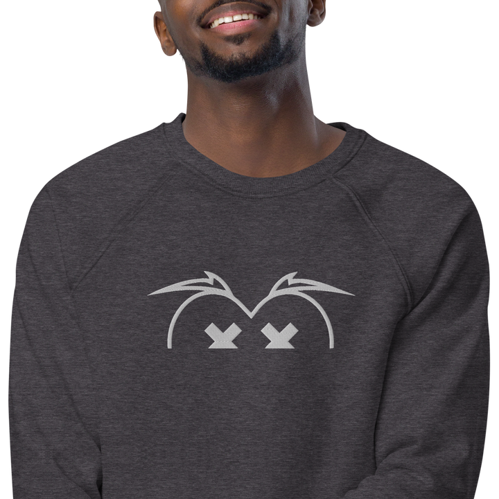 Felpa raglan in tessuto organico unisex GUFETTO OCCHI BIANCHI - Gufetto Brand 