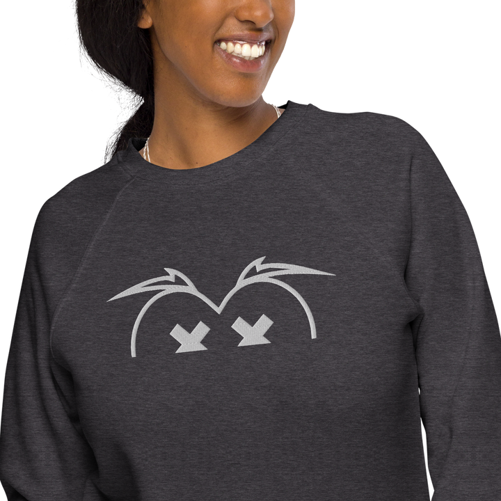 Felpa raglan in tessuto organico unisex GUFETTO OCCHI BIANCHI - Gufetto Brand 