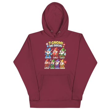 Felpa con cappuccio Unisex Donna/Uomo 7 Gnomi dei Social
