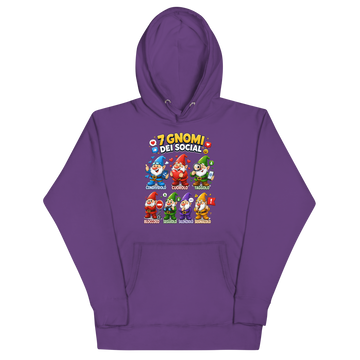 Felpa con cappuccio Unisex Donna/Uomo 7 Gnomi dei Social