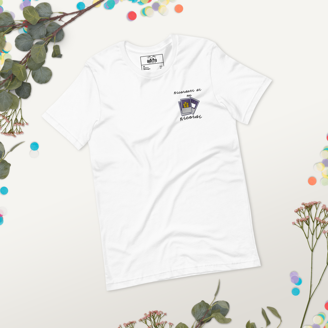 Maglietta Ricamata Uomo Ricordati di Me Foto - Gufetto Brand 