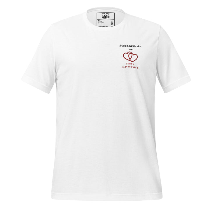 Maglietta Ricamata Uomo Ricordati di Me Cuori Intrecciati - Gufetto Brand 