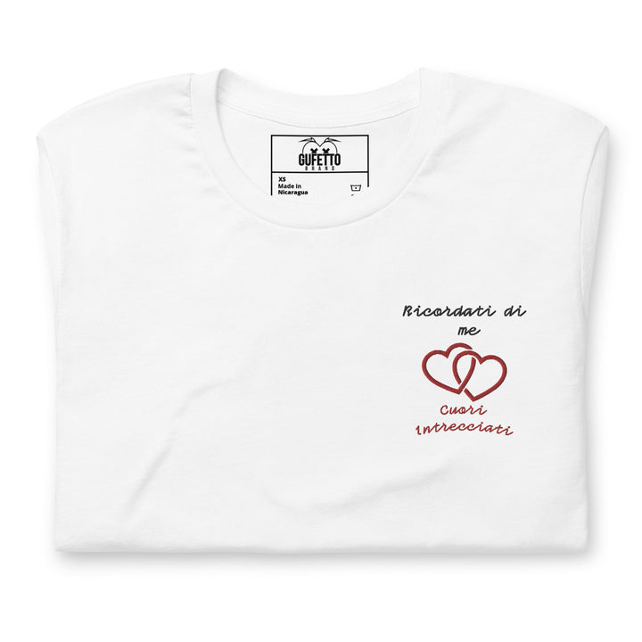 Maglietta Ricamata Uomo Ricordati di Me Cuori Intrecciati - Gufetto Brand 