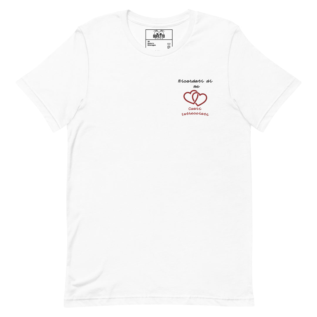Maglietta Ricamata Uomo Ricordati di Me Cuori Intrecciati - Gufetto Brand 