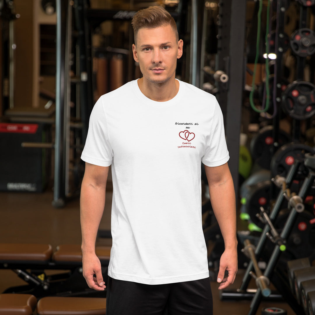 Maglietta Ricamata Uomo Ricordati di Me Cuori Intrecciati - Gufetto Brand 
