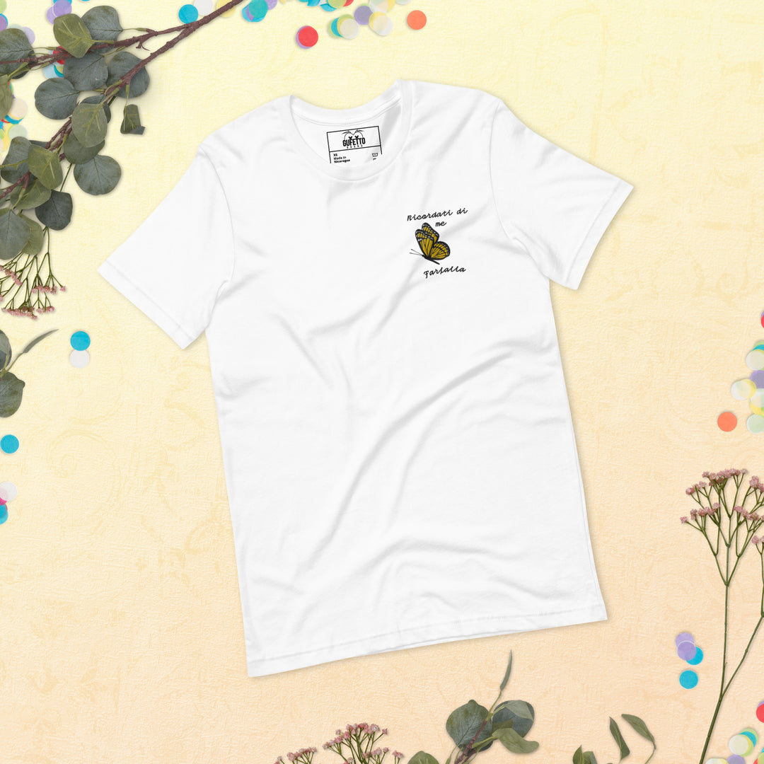 Maglietta Ricamata Uomo Ricordati di Me Farfalla - Gufetto Brand 